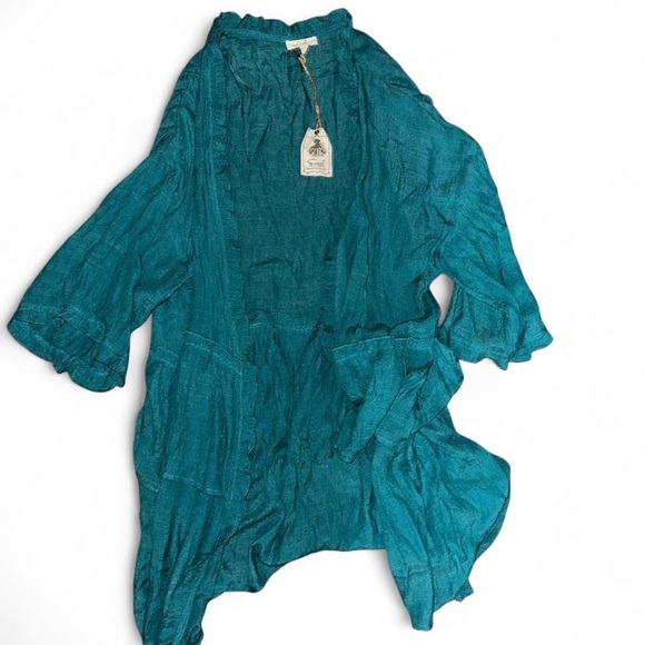 Easel Teal Tunic Top - Picture 3 of 6